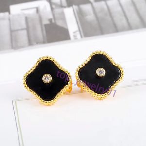 fashionable emerald stud earrings and charming earrings gold plated mother of pearl shell designer earring size 1.5CM suitable for wedding jewelry gifts and girls