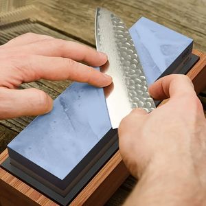 Afiador de facas de cozinha dupla face - malha 1000/6000, pedra de óleo natural para afiação rápida e fácil - perfeito para casa e marcenaria