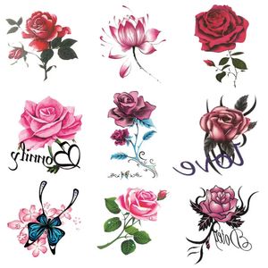 Libri di tatuaggi 10 20 30 50pcs Adesivo temporaneo impermeabile Body Art Art Flower Flower Women Men Fashion Adesivi 231113
