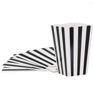 Gift Wrap Popcorn Container Boxes Party Buckets Box Black White Bowl Stripe Holder Cartons Cardboard Paper Tubs Theater Circus Decor Candy