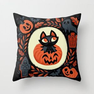 Travesseiro de travesseiro feliz Halloween Decorativa Capas de almofadas de travesseiro quadrado para sofá de algodão tampa