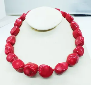 Choker Huge Irregular Coral Necklace. African Nigerian Bride Wedding Necklace -HAVE Flaws 19"