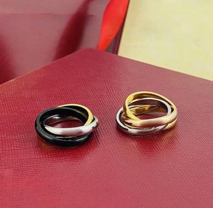 Top Trinity Ring Three-Color Ring Fashion Trend rostfritt stål Titan Steel Factory grossist