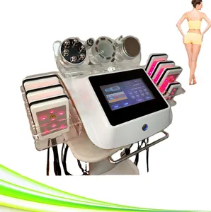 Ultrassom Cavitação RF Máquina de cavitação de gordura portátil 6 em 1 clínica Spa branca Spa de salão de salão Aperto lipolaser