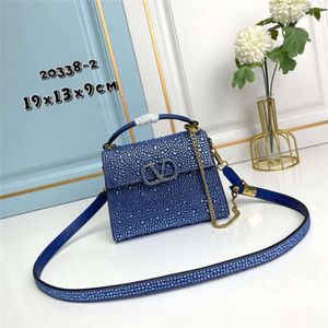 Diamond Purse v Crystal Wallet Leather Purse Designer bag Valen bags bag inlaid crystal chain handbag brass magnetic buckle shoulder bag crossbodyy Z XV9S