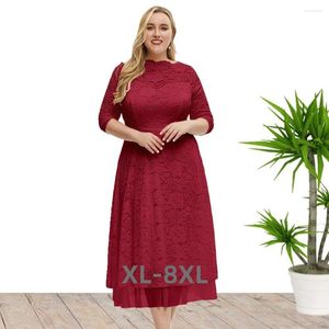 Plus Size Dresses Women's Lace Evening Dress High Quality 4XL 5XL 6XL 7XL 8XL