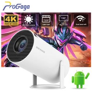 Projektörler ProGaga Projektör 4K Android 11 WiFi 200 ANSI ALLWINNER H713 HY300 BT5.0 1080P 1280 X 720P Ev Sineması Açık Mekan Taşınabilir Projetor 231113