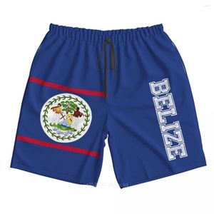 Shorts masculinos 2023 Summer Polyester Belize Country Flag 3D Board de bolso de bolso de praia de praia de praia