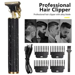 Hair Trimmer Vintage T9 Cordless 0mm Professional Clippers Electric Trimmers for Men Clipper Machine 231113