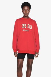 Handtröjor Kvinnor Broderi Lossa hoodies O-Neck Sweatshirt Letters Cotton Red Long Sleeve Casual Female Simple Pullover