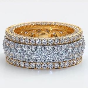 Luxus-Ring-Designer-Ringe für Frauen, 14 Karat Gold, Lab-Diamant-Fingerring, rostfreies, vergoldetes Silber, Bandringe für Männer, Party, Hochzeit, Verlobung, Designer-Schmuck