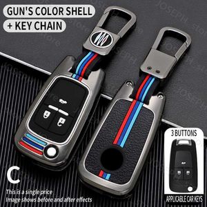 Nyckelringar Bil Remote Key Case Cover Shell FOB för Buick för Chevrolet Cruze Aveo Trax Opel Astra Corsa Meriva Zafira Antara J Keychain J230413