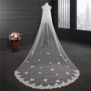 Bridal Veils NZUK Lace Wedding Veil 3 Meters Long 1.5 Wide Two Layer White Ivory With Comb Accessories