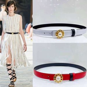 Fashion Designer Belts Women Pearl Belt Lady Genuine Leather Camellia Belt With Dress Set Coat Decoration Waist Seal High Quality Width 2.5Cm