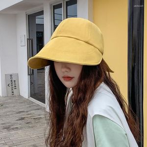 Visors Summer Mulheres chapéu solar protetor solar protetor solar a moda coreana Cap beia Pouta