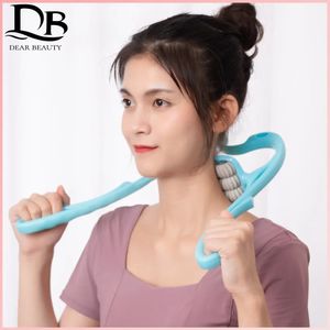 Face Care Devices Neck Massager Roller Cervical Spine Swan Shape Sixwheel Pressing Manual Massage Health 231113