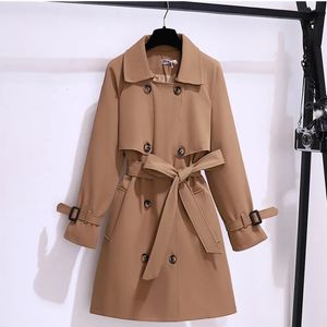 Trench da donna 2023 Inverno Donna Cappotto lungo Moda coreana Autunno Abbigliamento donna Mantello allentato Casual Elegante Khaki Giacca a vento da donna 231110