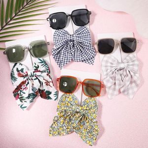 Haarschmuck 2 Teile / satz Sweet Print Bowknot Clips Für Kinder Mädchen Mit Sommer Sonnenbrille Bow Clip Hairpin Headwear Fashion