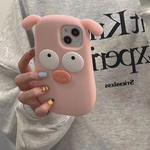 Designer Silicone Phone Case Cute Pig Frame Suitable for iPhone 14 13 12 Pro max 11 14plus Soft shell Anti-fall phone case
