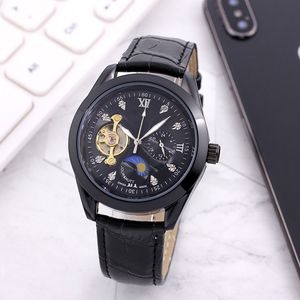 Longin Orologi da polso da uomo 2023 Nuovi orologi da uomo 40mm tourbillon Orologio meccanico automatico Top Luxury Brand Cinturino in pelle Moon Phase uomo Moda Montre de luxe