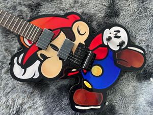 China Electric Guitar Siyah Donanım Dubleks Tremolo Sistemi 6 Strings Basswood Vücut ve Akçaağaç Boyun