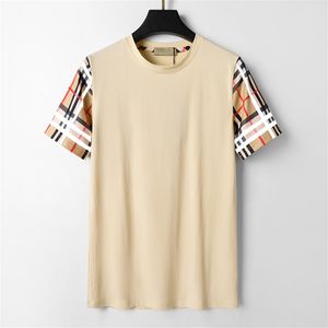 T-shirt da uomo firmate in bianco e nero marchio plaid beige T-shirt allentata da donna di moda Luxury 100% cotone Anti-rughe Coppia Street Hip Hop Manica corta 3xl # 99