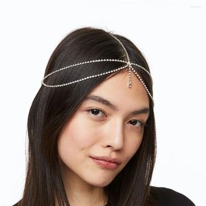 Hair Clips Full Rhinestone Multilayer Chain Fashion Elegant Forehead Pendant Ethnic Style Bride Accessories Wholesale