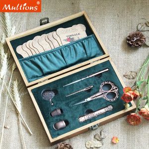 Cutting Mat High Quality Embroidery Sessors Kits Vintage With Sewing Needle Case Thimble Threader Kit For Nyedelarbetsgåva 230413