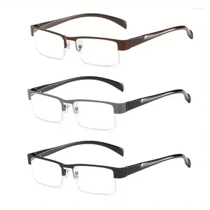 Güneş gözlükleri 1pc metal çerçeve kare lens yay menteşeleri presbiyopi moda erkek kadın unisex düzeltici gözlükler okuma gözlükleri