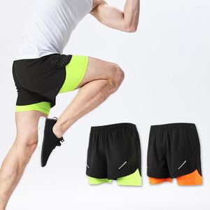 Running Shorts 2023 Herr Quick-Torking Gym Fitness Double Layer Sport Träning Training Sportkläder Korta byxor sommar