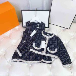 Brand Baby Girls Clothes Designer Kids Dress Set Two Piece Tracksuits Jacket Ch..El Brand Logo Autumn Sweater Kids Clothes Child M Products