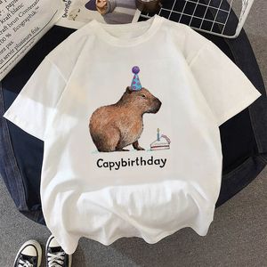 Męskie tshirts Capybaras Tshirt Men Japońskie anime streetwear T Shirt Męskie anime harajuku japońskie ubranie 230413