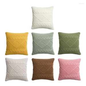 Pillow Modern Sweater Throw for Case Twist Cabine Knit Geométrico Plaid Co
