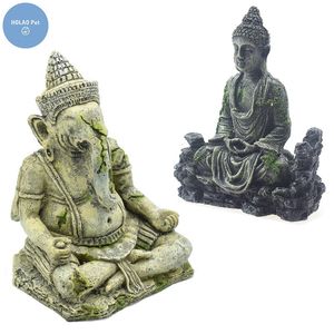 Decorações Ganesha Fish Tank Decoração Budista Aquarium Decor Buddha Estátua Fishbowl Pet Medusa Carpa Camarão Tartaruga Réptil Animais 231113