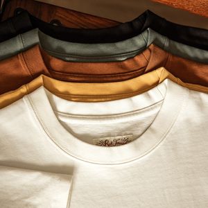 Mäns T-shirts T1-0009 Rockcanroll Asian Size Mans 300gsm Super Heavy Casual Tee Cotton T Shirt 6 Färger 230412