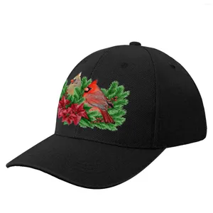 Ball Caps Christmas Time With Cardinal Birds Baseball Cap Birthday Fashion Beach Hats For Men Women's