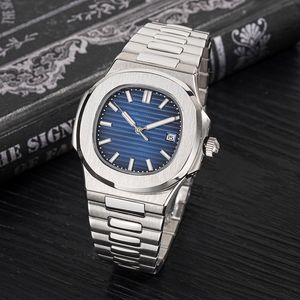 NO1men automatic watches 5711 silver strap blue stainless mens mechanical montre de luxe wristwatch