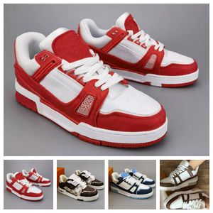 Designer Men Sneaker Casual Shoes Low Calfskin Leather White Green Red Blue luxury shoe women men Overlays Platform Outdoor Sneakers comfortable Size 36-45