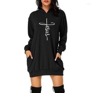 Women's Hoodies Jesus Cross Christian Print Women Dress Cotton Casual Funny Hoodi Autumn For Lady Harajuku Girl Top Sweatshirt Hipster 8