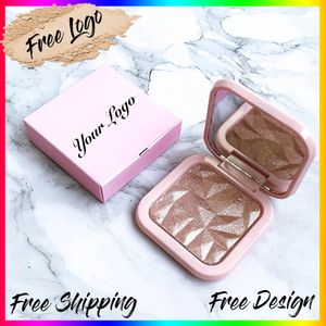 Blush Pink Single Compact Powder Highlighter Privat Label Contouring Brightening Face Makeup Custom Bronzer 231113