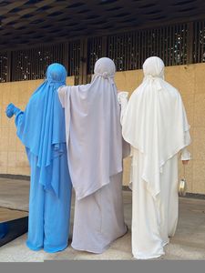 Этническая одежда мусульманская женщина молитвенная одежда Исламское Рамадан Ид Хиджаб платье Дубай Турция Абая с очень длинным головным шарфом Химар Джилбаб 230412