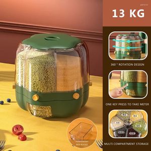 Lagringsflaskor roterande korn dispenser ris mat bin container tank kök leveranser fuktförebyggande arrangör