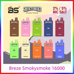 Breze Smoky Smoke 16000 Puffsメッシュコイル1.2Ωバッテリー650MAH充電ポートタイプC E-JUICE（36ML）18ML X 2 BANG CRAZVAPES