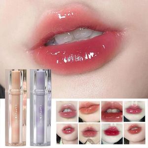 Lipgloss Transparent Mirror Crystal Jelly Lipgloss Shiny Clear Lippenstift Flüssiges Öl Feuchtigkeitsspendender Geschmack Fruit Glitter Tin X1H9