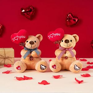 Plush Dolls Cartoon Teddy Bear Holding Heart Toys Schode Animals Kids Kooting Valentine S Day Christmas Birthday Prezenty 231113