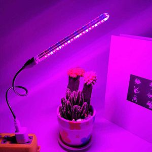 Grow Lights 21 LED -anläggning Grow Light 5V USB Mini Flower Growing Light Desk Red Blue DC 5V inomhusfytolampa för krukut saftig fiskbehållare P230413