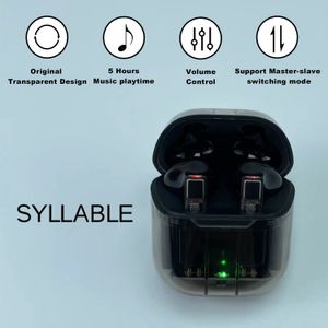 Cell Phone Earphones est SYLLABLE YX06 Wireless Stereo Earbuds Original transparent design Headset 5 hours Syllable TWS 230412