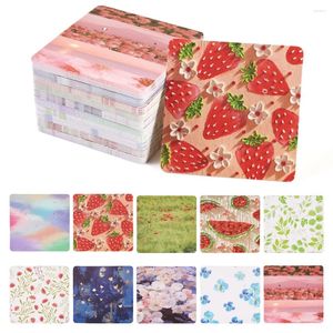 Bolsas de jóias 100 folhas de papel brinco cartões de exibição flor fruta impressão titular para colar embalagem armazenamento 5.9x5.9x0.04cm