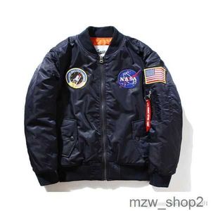 Kurtki męskie Nowy kurtka NASA Flight Pilot Mens Stylist Bomber MA1 Kurtka Haft Haft Baseball Sekcja wojskowa S-XXL 3 59ye