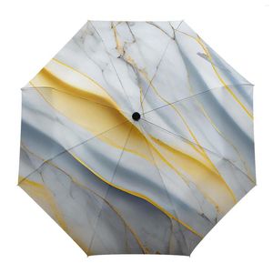 Umbrellas Marble Texture Grey Automático Umbrella Travel dobring Parasol portátil à prova de vento portátil